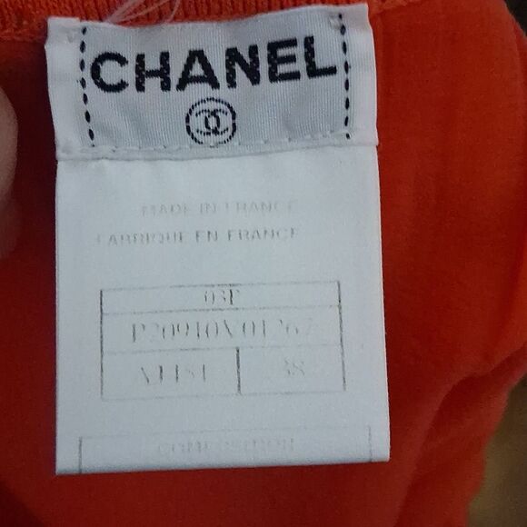 Authentic Chanel Stretchy Orange Skirt Size Small/medium - Picture 8 of 10